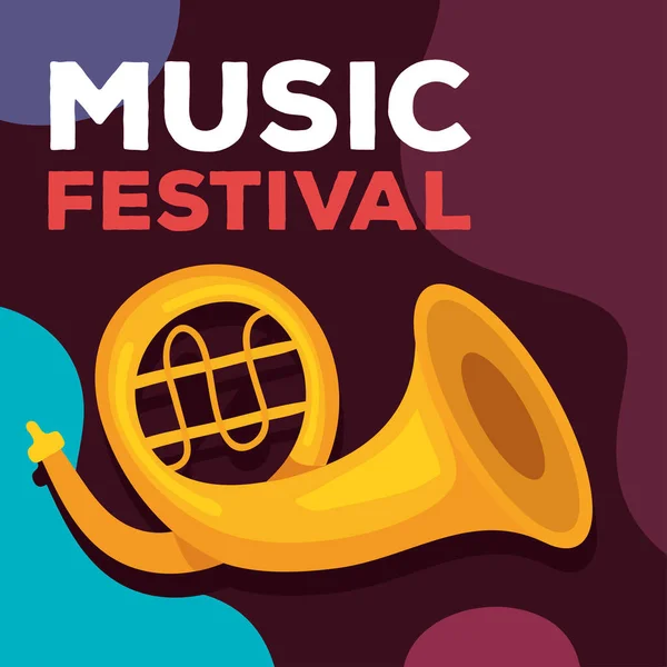 Music Festival Card Saxophone — Image vectorielle