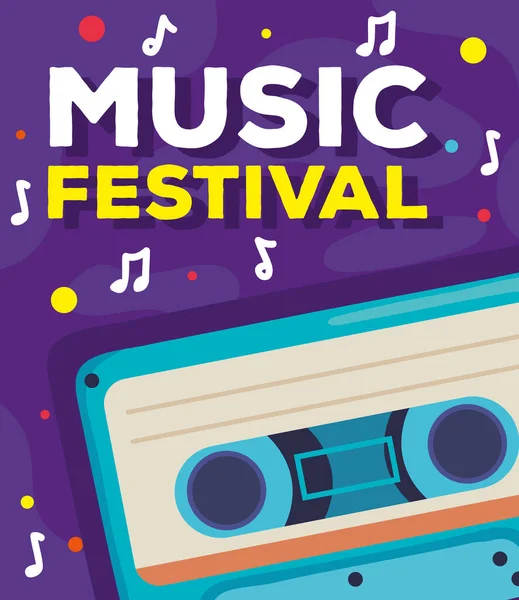 Music Festival Poster Cassette — Image vectorielle