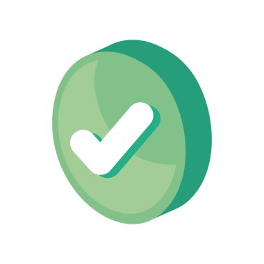 check symbol in green button icon