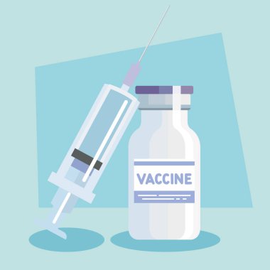 vaccine vial with syringe icon