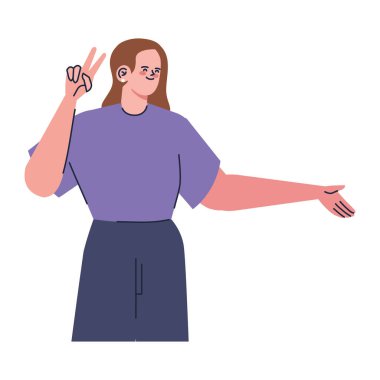 Mutlu kadın avatar karakter simgesi