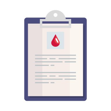 clipboard with drop blood icon