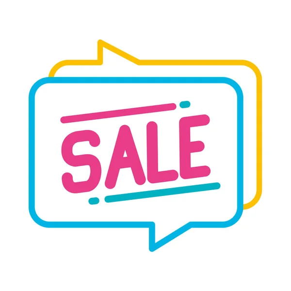 Sale Word Bubble Neon Light Icon — Stockvector