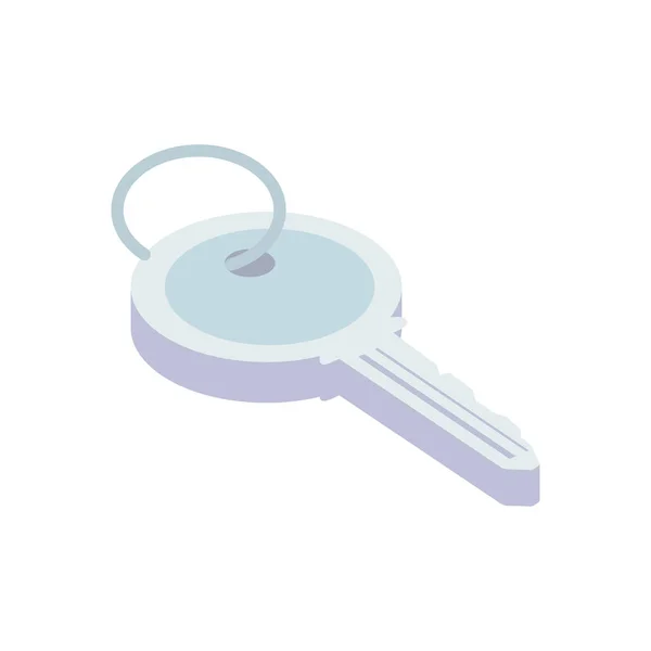 Isometric Key Door Security Icon — Stock Vector