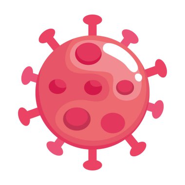 covid19 virus red particle icon