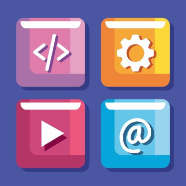 four design and development set icons