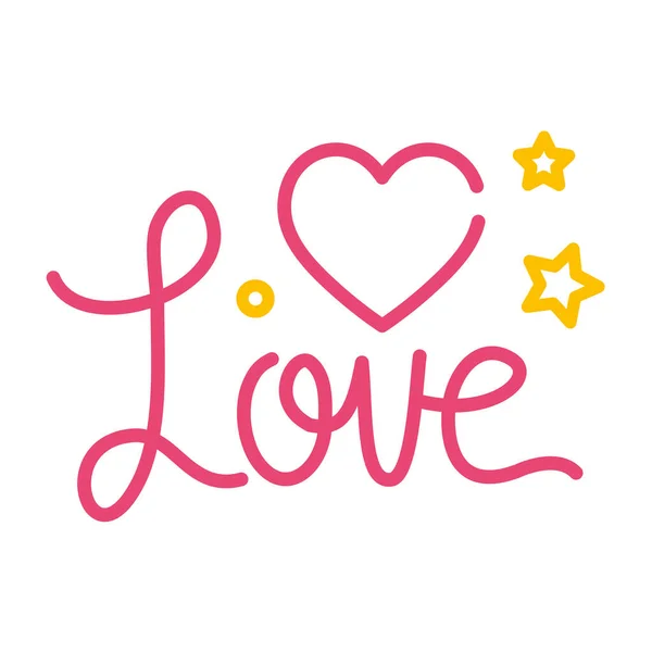 Love Lettering Neon Light Style Icon — Stock vektor
