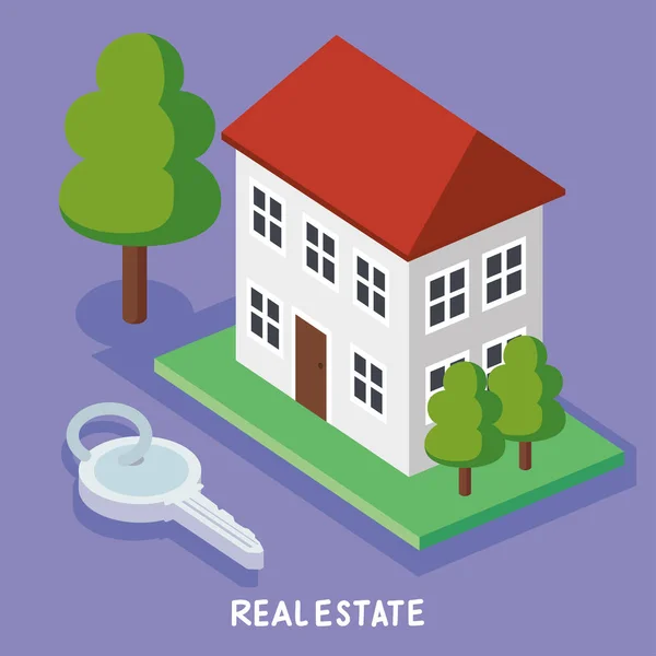 House Key Real Estate Icons — Image vectorielle