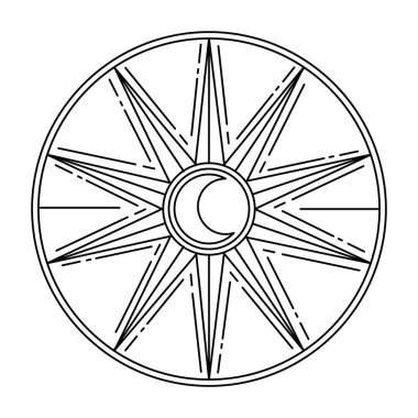 sun and astrology retro icon