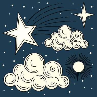 astrology sky scene night poster