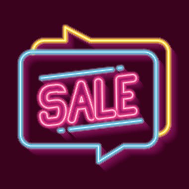 sale lettering neon light label