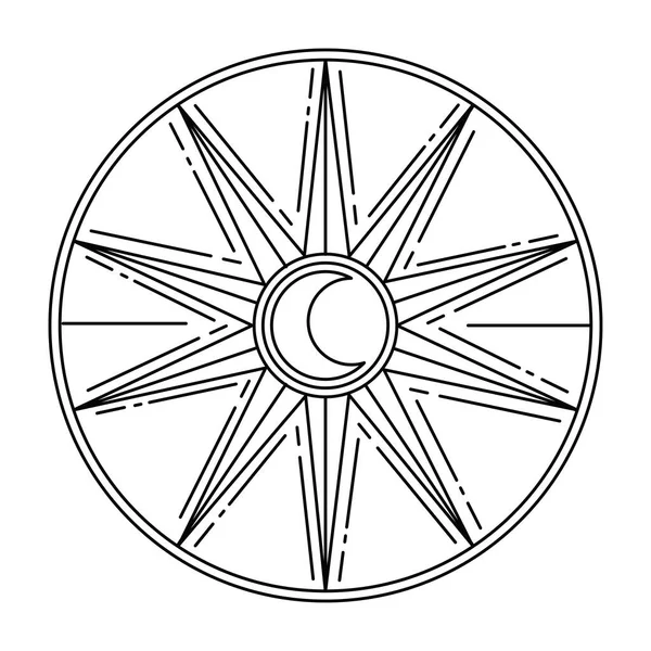 Sun Astrology Retro Icon — Archivo Imágenes Vectoriales