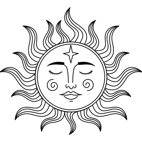 Astrology Sun Retro Style Icon — Stock vektor