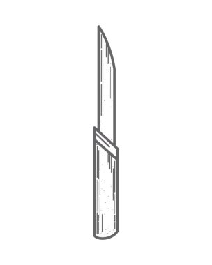 knife kitchen utensil sketch style