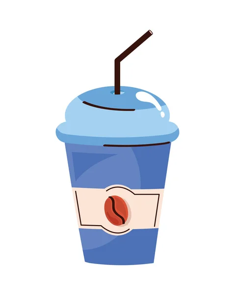 Coffee Take Away Blue Pot Icon — Stock Vector