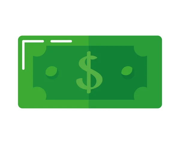 Bill Money Dollar Green Icon — Stock Vector