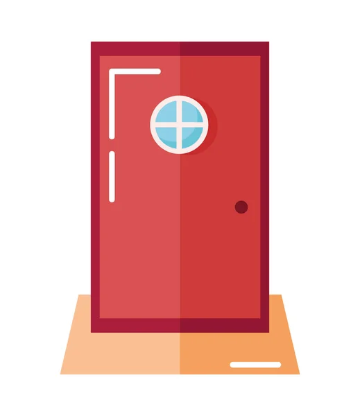 Red Door House Closed Icon — Stockvektor