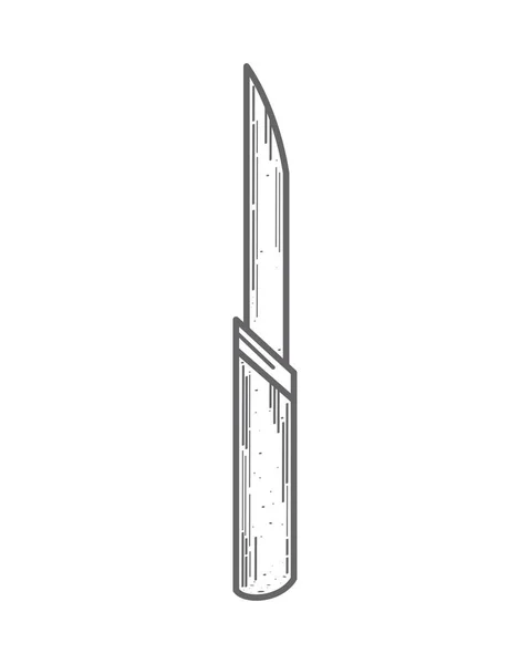 Knife Kitchen Utensil Sketch Style — Archivo Imágenes Vectoriales