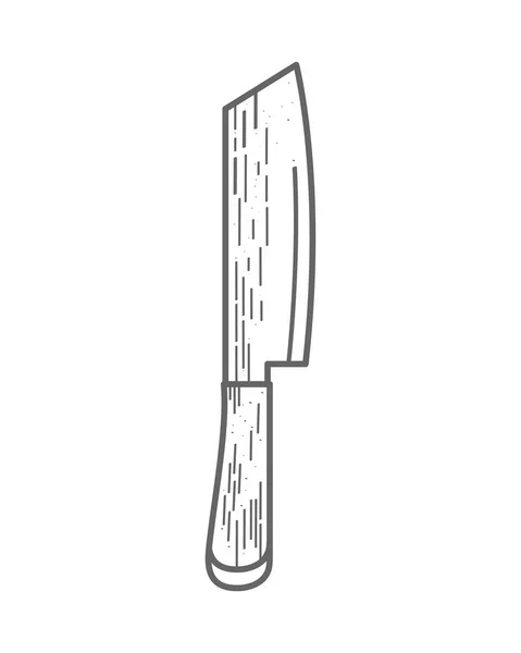 Kitchen Knife Utensil Sketch Style — Stock Vector