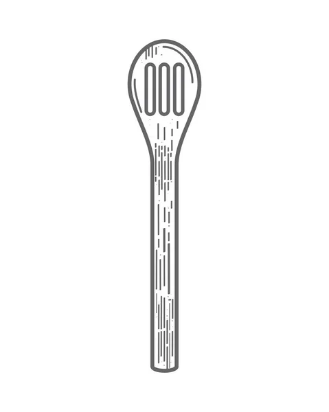 Kitchen Spoon Utensil Sketch Style — Image vectorielle