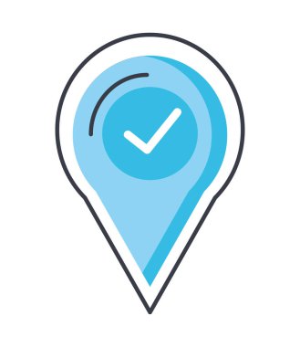 pin with check symbol mark