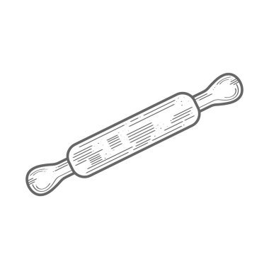 wooden roll utensil sketch style