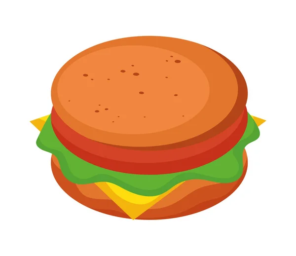 Delicious Burger Fast Food Icon — Stock Vector