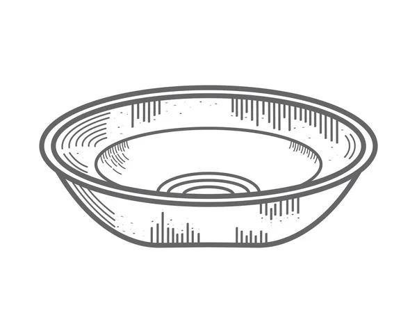 Dish Kitchen Utensil Sketch Style — Stock vektor