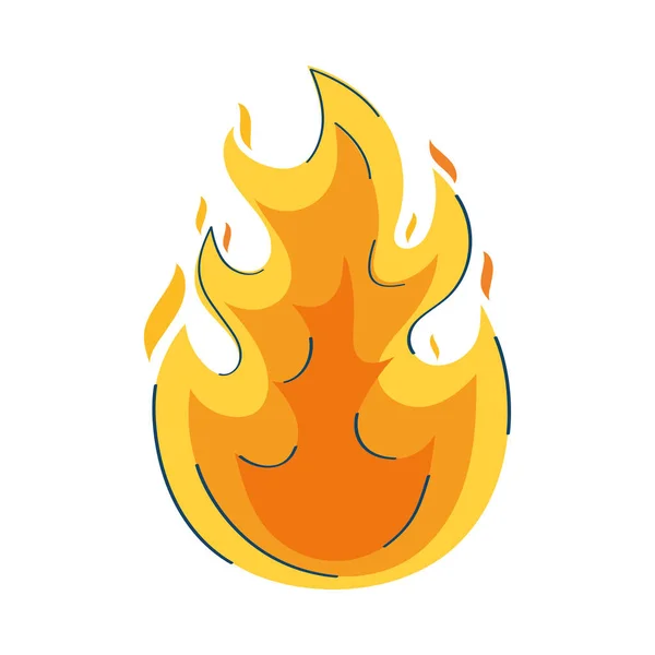 Fire Flame Burn Isolated Icon — Stock Vector