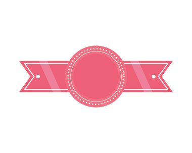 red ribbon frame design icon