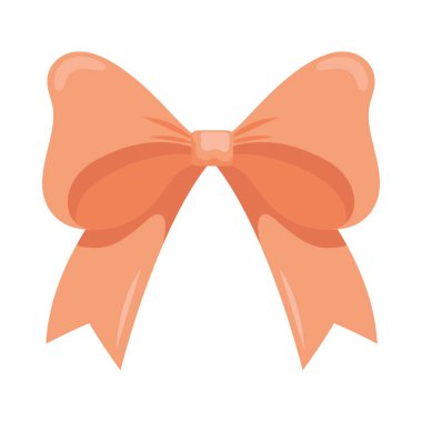 orange bow ribbon decoration icon