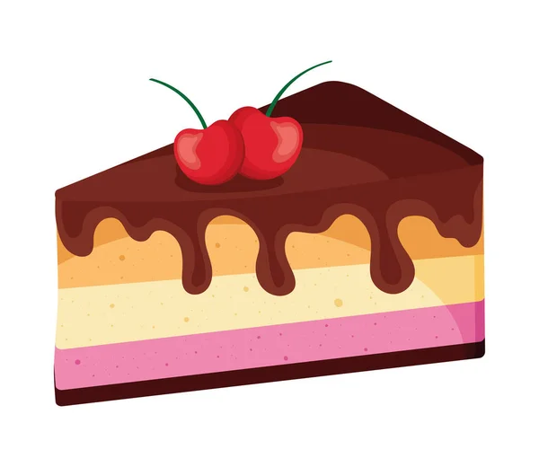 Sweet Cake Portion Dessert Product — Vettoriale Stock