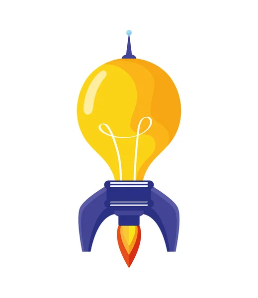 Bulb Light Rocket Power Icon — Vector de stock