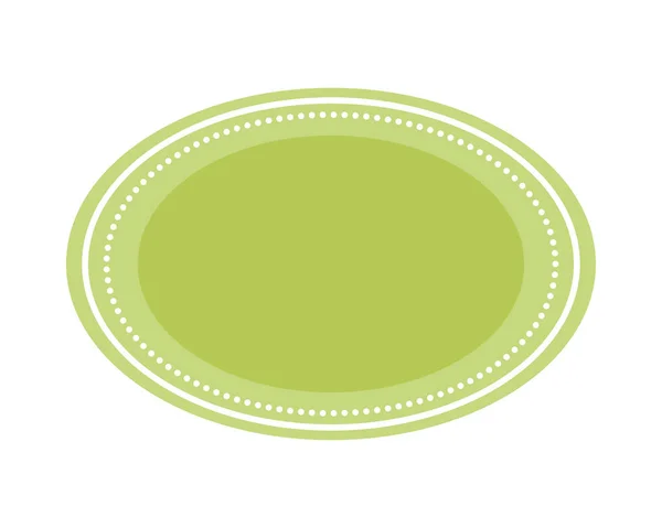 Green Oval Stamp Decorative Icon — Stock Vector