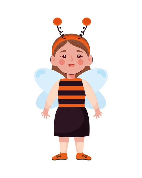 Girl Wearing Bee Costume Character — Stockvektor