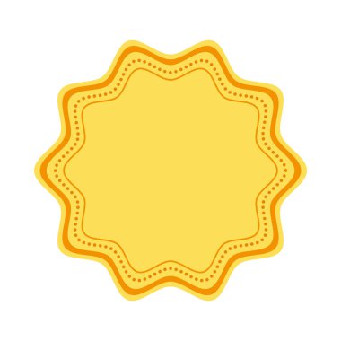 yellow lace stamp design icon