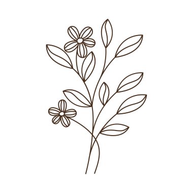 garden flowers and leafs icon