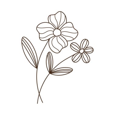 cute garden flowers nature icon