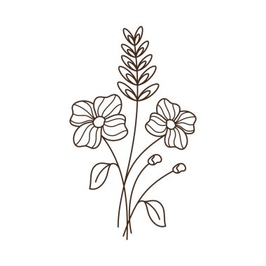 flowers and leaves garden icon