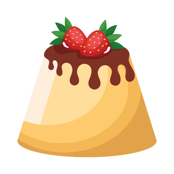 Sweet Pudding Dessert Product Icon — Stock Vector