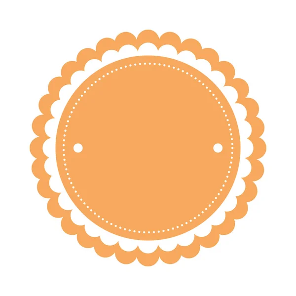 Orange Lace Design Decorative Icon — Stockvector
