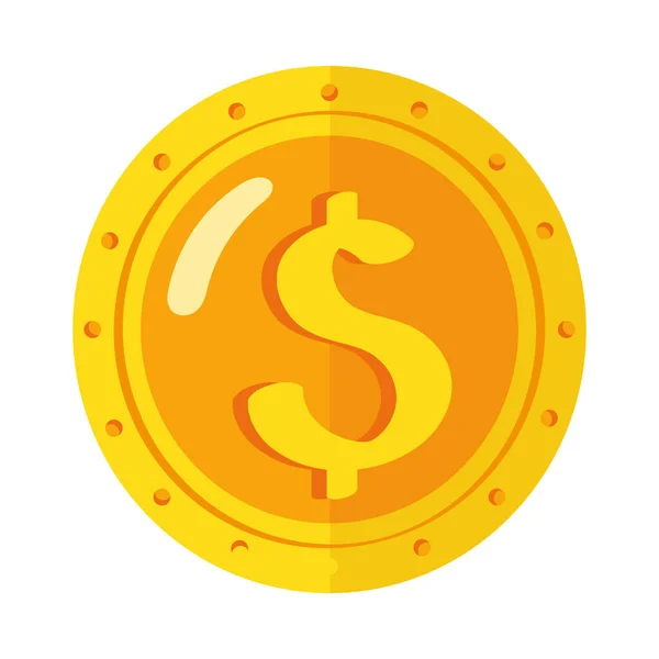 Goldene Münze Geld Dollar Symbol — Stockvektor
