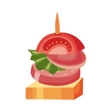 appetizer in stick with tomato