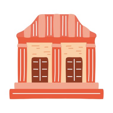 red korean building facade icon