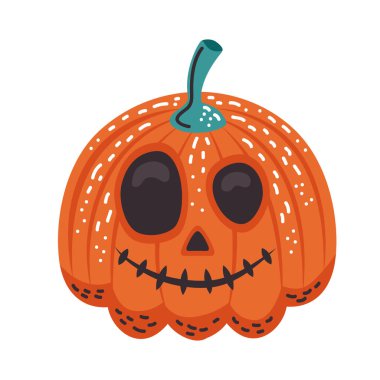 Cadılar bayramı balkabağı ve yüz simgesi