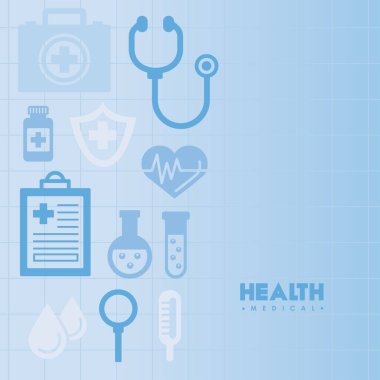 health background with medical equipment poster