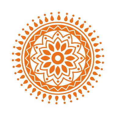 orange mandala decoration ethnic icon
