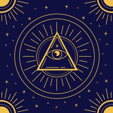 golden astrology symbol in poster