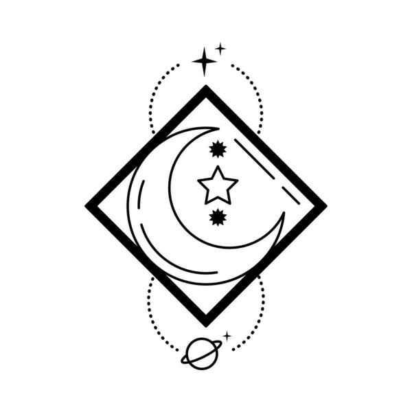 Universe Symbols Rhombus Icon — 스톡 벡터