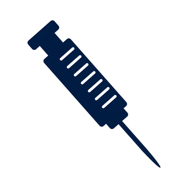 Syringe Injection Siilhouette Style Icon — Wektor stockowy